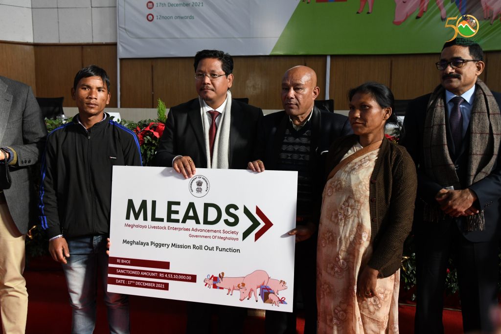 Financial support given under Meghalaya Piggery Mission and Milk Mission