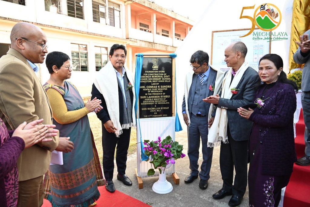 Chief Minister lays foundation stone for upgradation of Sib Singh School in Nongstoin