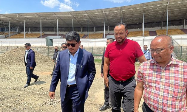 CM inspects inspects the ongoing renovation, upgradation and expansion of the JN Stadium