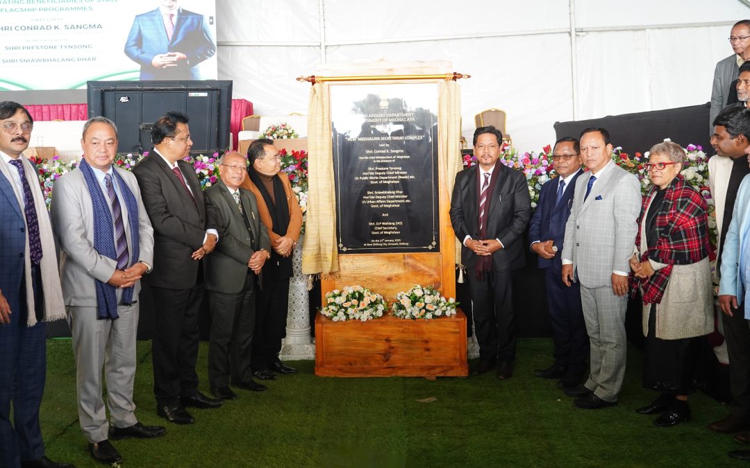 Chief Minister Conrad lays foundation for New Secretariat Building at Umsawli